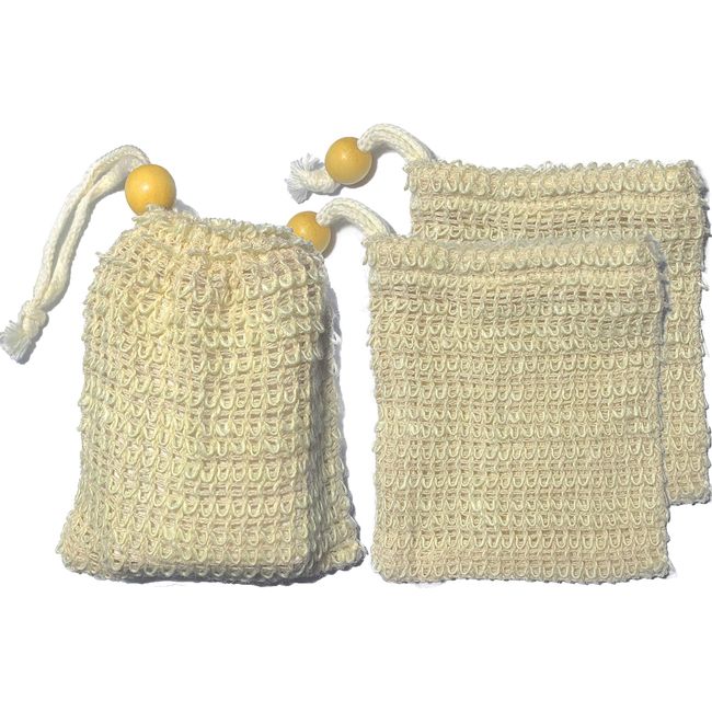 Sisal Fiber Woven Soap Saver Bag - Exfoliating Bar Soap Scrubber