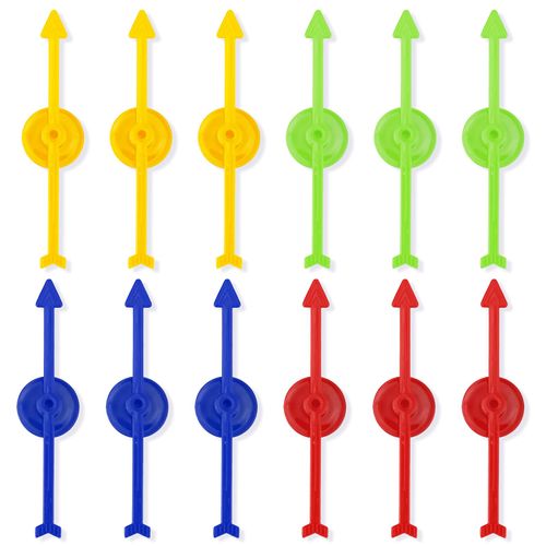 12pcs Arrow Game Spinners, 3.94in 4 Colors Plastic Spinners for Classroom Board Game Spinners for Activities DIY Projects