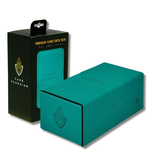 Card Guardian - Premium Double Deck Box (Teal) for 200+ cards Trading Card Games TCG Perfect for Magic the gathering (MTG), Commander Deck, Yugioh Deck Box, Sports Card Storage Boxes