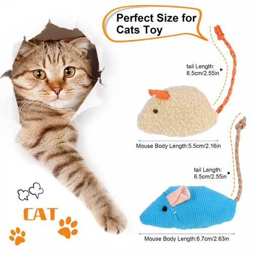 Dacitiery 9 Pcs Cat Catnip Mice Toys for Cat, Soft Mouse Toys Playing Chewing Teeth Cleaning Realistic Plush Toy for Cat Kitten