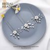 Unicra Bride Wedding Hair Pins Silver Flower Crystal Headpiece Bridal Rhinestone Hair Accessories for Women and Girls (Pack of 3) (Silver)