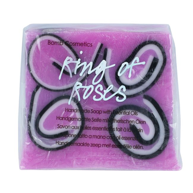 Bomb Cosmetics Ring of Roses Handmade Soap Bar Slice, Rose Scented, Vegan & Cruelty Free, 100 g