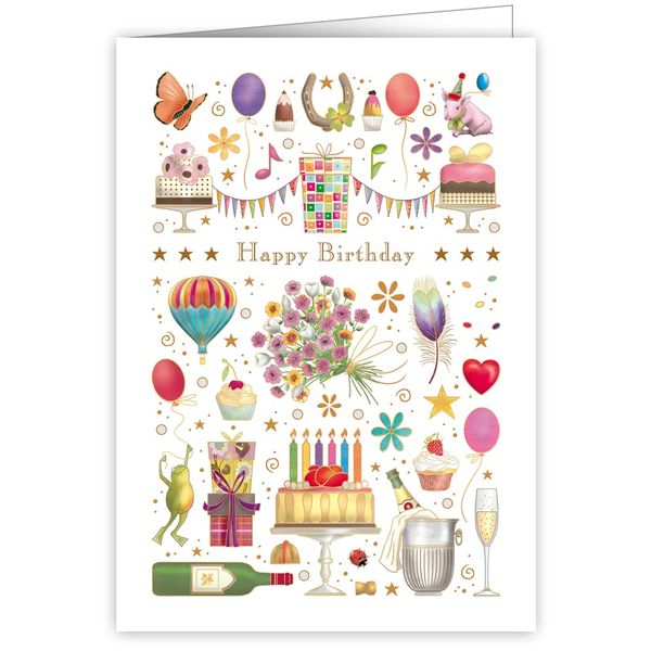 Card Happy Birthday,Multicoloured,115 x 163mm