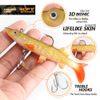 DONQL 10 Pieces Soft Fishing Lures with Box, Lifelike T-Tail Perch Lures Up to 30M Casting Distance Trout Fishing Lures for Freshwater and Saltwater Fishing Lures with Sharp Treble Hooks