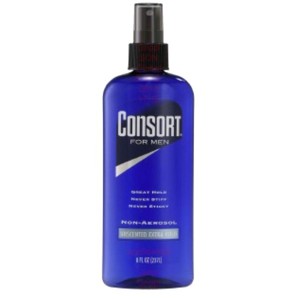 Consort Hair Spray for Men, Extra Hold, Unscented, Non-Aerosol - 8 oz(Pack of 4)