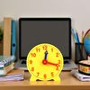Jizlan Yellow 4 Inch Learning Clock Time Model Teacher Gear Clock 12/24 Hour Learning Tools Activity Toys