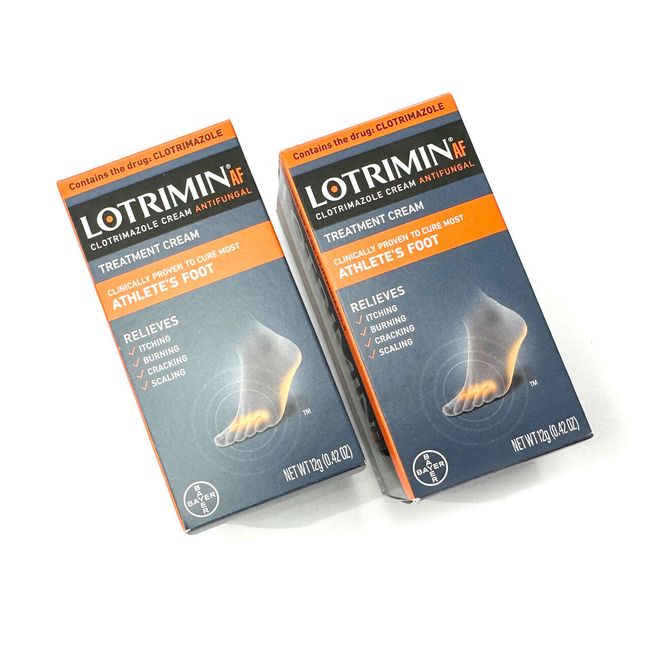 2x (TWO) Lotrimin AF Antifungal Cream for Athlete's Foot 12g EXP 10/24 Brand NEW