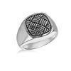 Tuscany Silver Men's Sterling Silver Square Woven Pattern Signet Ring #62