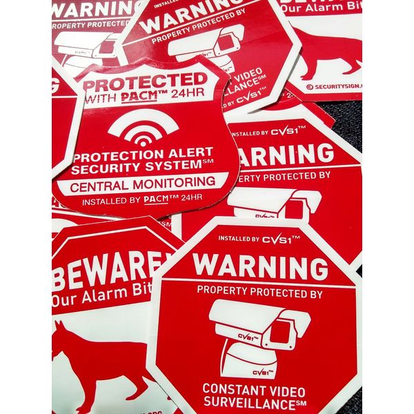 2 Alarm Stickers 5 Security Camera Decals 2 Dog Warning Sticker See Store