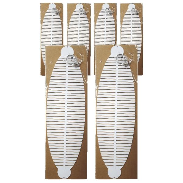 6 Pack - 15.75 x 4.75 inch Double Sided Helix Fishtail Rectangular Sublimation Wind Spinner Blanks w/Hooks