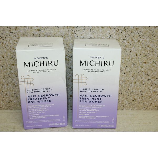 (SV) Lot of 2 Michiru® 2% Hair Regrowth Treatment for Women - Exp. Date 06/2024