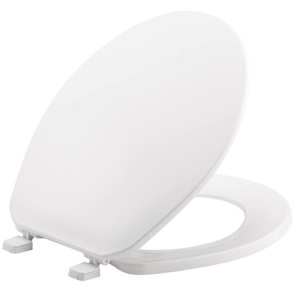 BEMIS 70 000 Toilet Seat, ROUND, Plastic, White