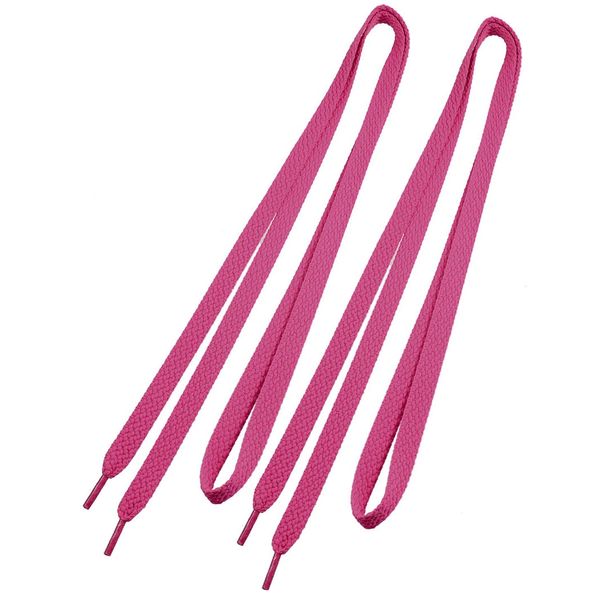 sourcing map 1Pair Flat Shoelaces Sports Shoe Strings Replacement Shoe Laces for Lady Fuchsia 120 x 1.1cm/ 47 x 0.43 inches