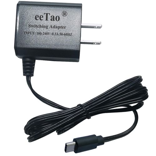eeTao USBC AC/DC Adapter Charger Compatible with XTU J10-US J10US Bell J10 Doorbell Camera Wireless Lithium Polymer Battery 5V 1A DC5V 1000mA 5VDC 5.0V 1.0A Power Supply Cord Cable