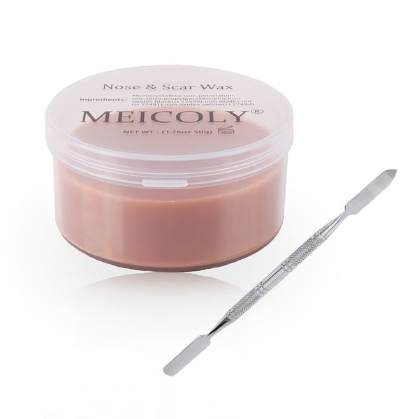 MEICOLY Scar Wax Kit with Spatula,SFX Scar Makeup,Fake Scar Modeling Wax for Realistic Scar,Wound and Cut,Halloween Special Effects Makeup,Fake Nose Putty Stage FX Makeup,Dark,(1.67Oz)
