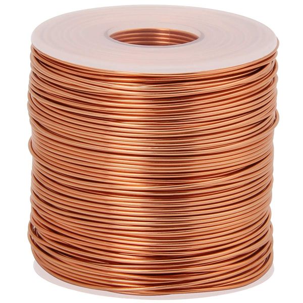 CoiTek 18 Gauge (1 mm) Aluminum Craft Wire 328 FT (100 m) Bendable Aluminum Wire for Crafting Wire Soft DIY Metal Craft Art Wire - Copper