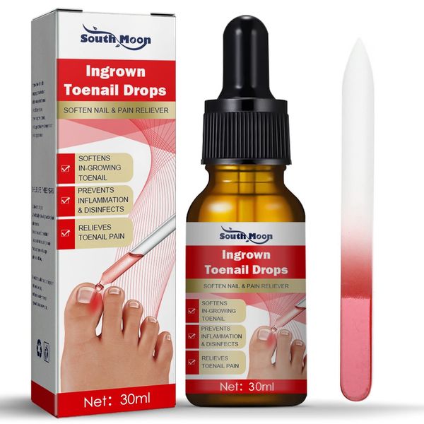 Ingrown Toenail Treatment, Nailhelper Ingrown Toenail Treatment Kit, Ingrown Toenail Drops, Fungal Nail Treatment for Toenails, Cuticle Nail Oil Nail Plasticiser Oil Tool for Ingrown Toenails(30ML)