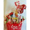 Valentine's Day Gift Arrangement Teddy Bear Baskets, Flowers Candy/Chocolates 