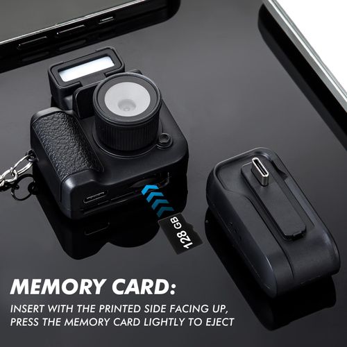 Relaxweex Mini Digital Camera Keychain with Flash Light 1080p Tiny Camera Mini Retro Micro Dv/Camcorder with 600 Mins Battery Life Compact Portable Recorder for Travel Study Recording (Black,128 Gb)