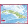 Cuba Physical Map - 23.3 x 16.5 Inches - Paper Laminated
