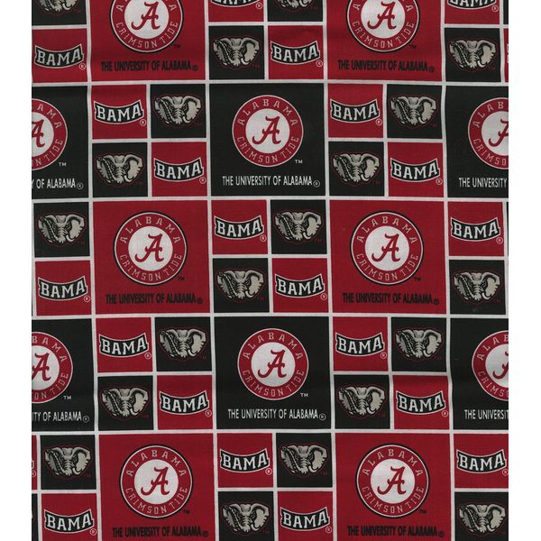 Cotton University of Alabama Crimson Tide College Team Sports Cotton Fabric Print By the Yard