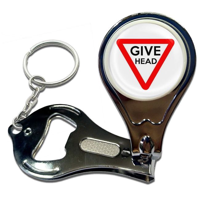 Give Head - Key Ring Bottle Opener and Nail Clipper