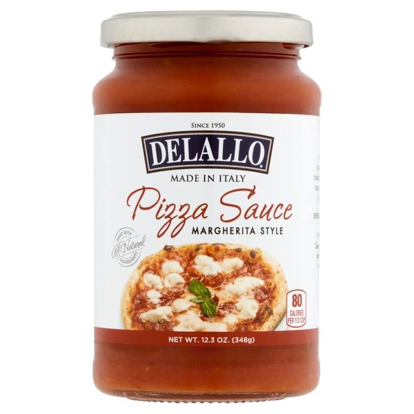 DeLallo Margherita Style Pizza Sauce, 12.3oz Jar, 2 Pack, Made in Italy, Pizzeria-Style Tomato Sauce, Made with Ripe Italian Tomatoes, Gluten Free, Non-GMO