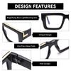 JM 3 Pack Oversized Square Reading Glasses for women men, Blue Light Blocking Computer Readers +0.0