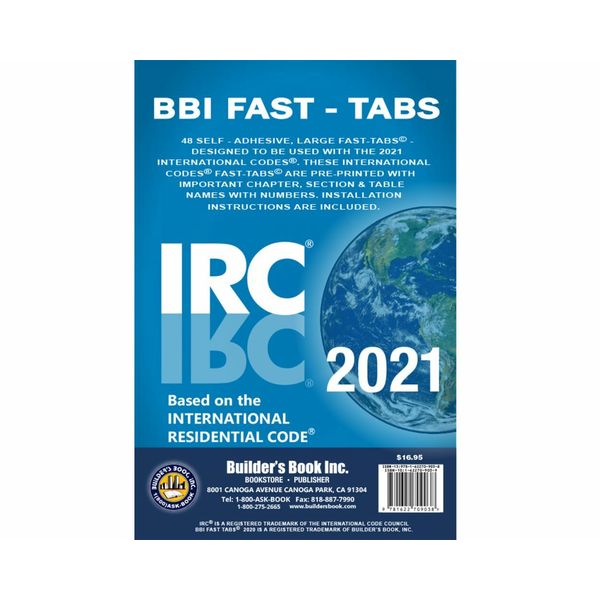 2021 International Residential Code (IRC) Fast Tabs - INDEX TABS ONLY