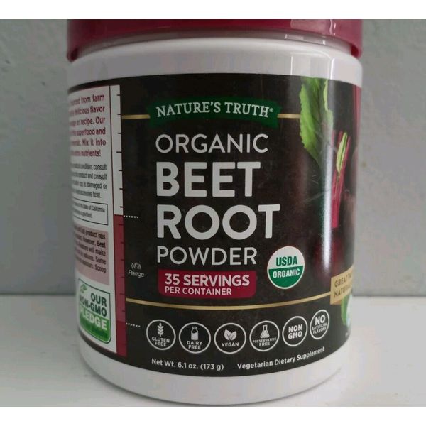 Organic Beet Root Powder | 6.1 oz | Vegan | Non-GMO | by Nature's Truth