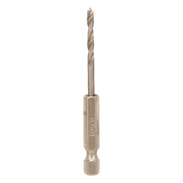 Bosch Accessories 2608595519 Hex Shank Wood Drill Bit, 3mm x 33mm x 74mm, Silver