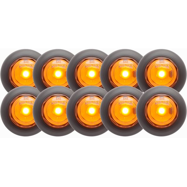 Optronics 10 Pack 3/4" Amber LED Non Directional Marker Light MCL10AKB Grommet