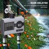 Aqualin Water Timer Digital Programmable Garden Sprinkler Timer 2 Outlet Irrigation System Controller Rain Delay Manual Watering Automatic for Yard