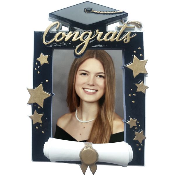 Congrats/Congratulations/Graduation Personalized Picture Frame Ornament