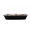 28oz Black Rectangular Microwavable Food Storage Meal Prep Container w Lid 100pc