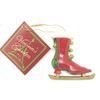 Victorian Ice Skate Ornament 2.5 inches (RED)