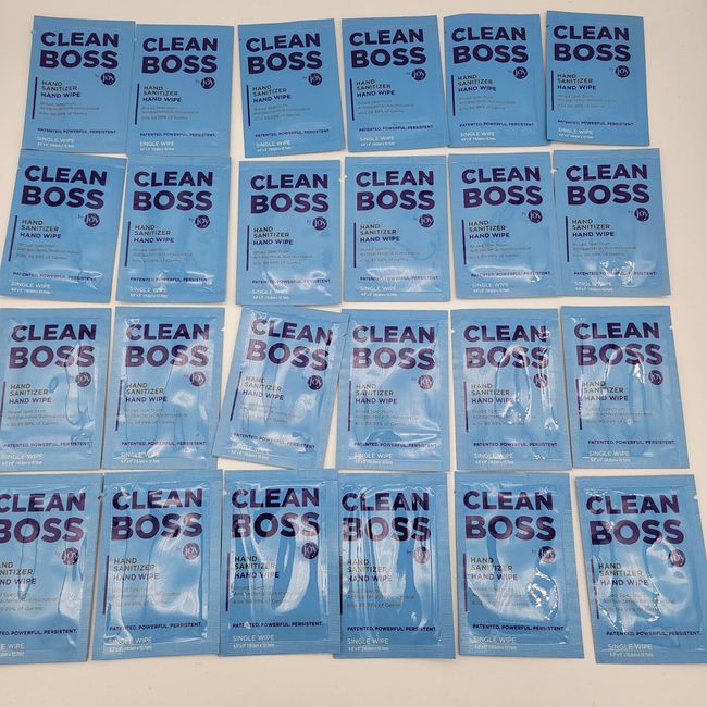 24-Pack CleanBoss by Joy Individual Hand Wipes | Hand Sanitizer Hand Wipe