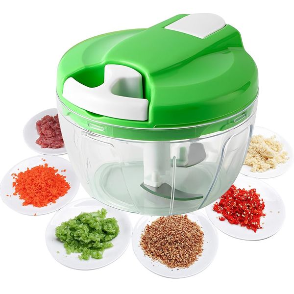 Multi-Function Manual Food Chopper,Manual Food Processor Vegetable Chopper, Portable Hand Pull String Garlic Mincer Onion Cutter for Veggies, Ginger, Fruits, Nuts,etc.Wonderful for Kitchen(520ml)