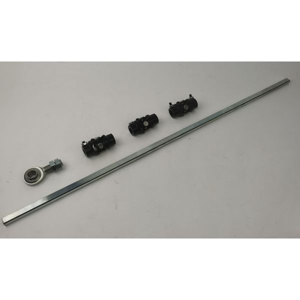 GM Steering Box 3 Black U Joint & 36" Polished Steering Shaft + Support Kit 3'