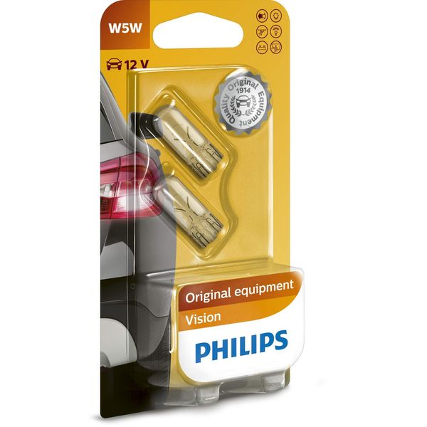 Philips 12961B2 Vision W5W Signallampe, 2er Blister
