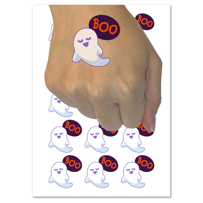 Sweet Ghost Boo Halloween Temporary Tattoo Water Resistant Fake Body ...
