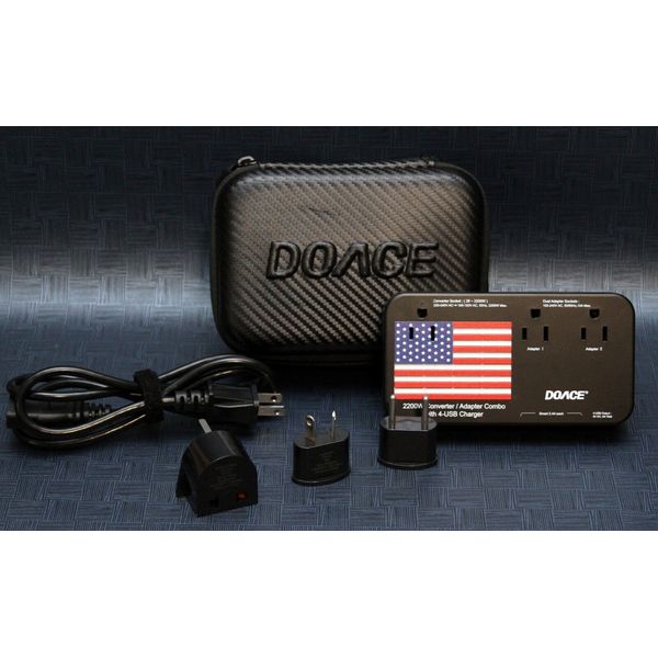 Doace 2200w Voltage Converter Travel Adapter 4 USB Ports EU/UK/AU/US