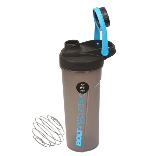 Protein Shaker Bottle with Mixing Ball BPA Free Plastic Leakproof Shaker for Protein Shakes Protein Bottle Gym Shaker Mix Bottle Shaker Bottle Sports Water Bottle (700ml Bolt Shaker, Blue)