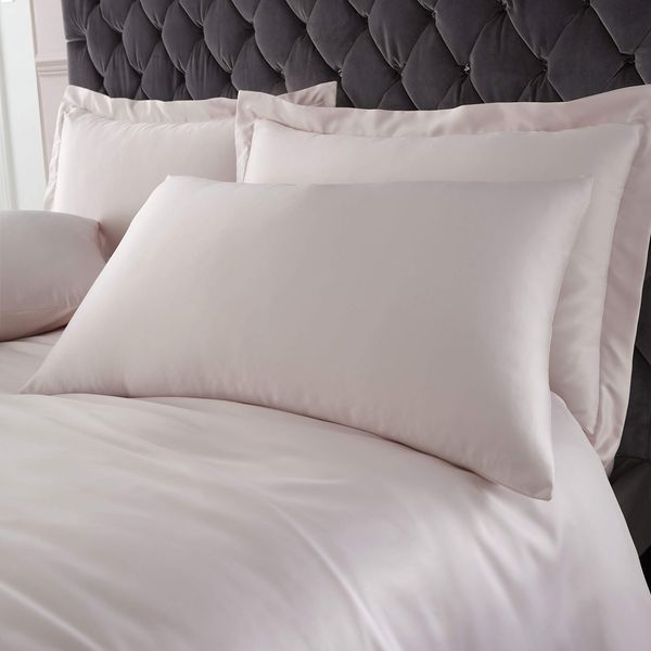 Catherine Lansfield Silky Soft Satin Standard Pillowcase Pair Blush