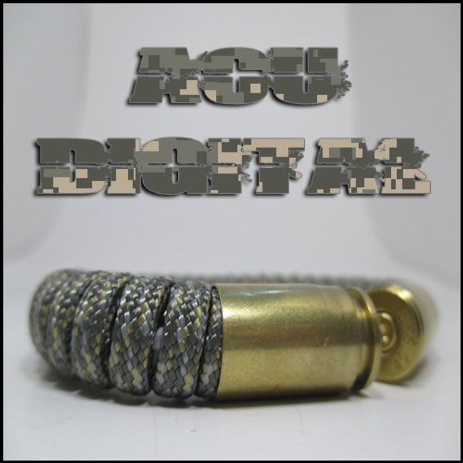 ACU Digital Camo Paracord 40 Caliber Bullet Casing Bracelet