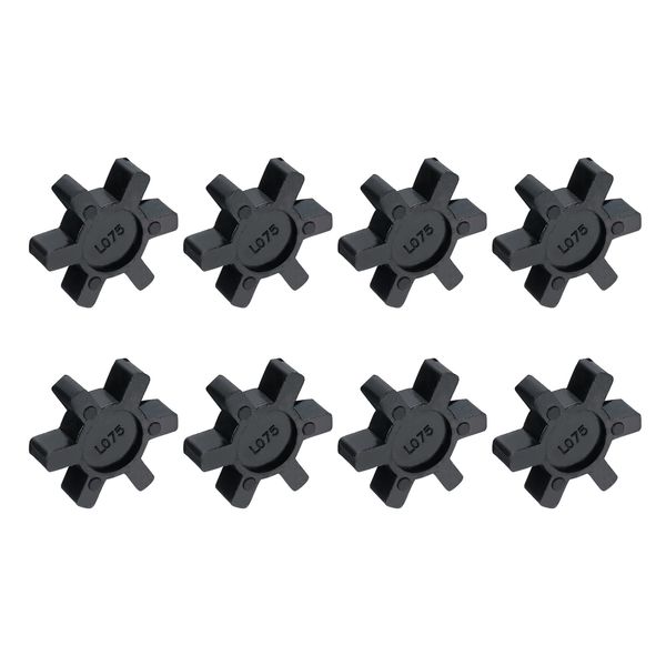 sourcing map 8pcs L75 Jaw Coupling Insert, Flexible Solid Type NBR Rubber Jaw Coupling Center Inserts for L Jaw Coupling L-Jaw Coupler Set, Black