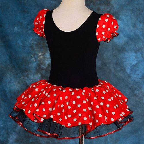 Lito Angels Minnie Mouse Costume Fancy Dress Up with Mouse Ears Hair Hoop for Kids Girls, Halloween Birthday Party Mini Red Polka Dot Tutu Skirt, Age 6-7 Years