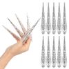 CLFYOU Women Long Nail Ring Cosplay Armor Ring Long Nail Ring Openwork Fake Nail Ring Fake Nail Ring Finger Decoration Finger Nail Nail Women DIY Nail Art Accessories Halloween Costume Gift