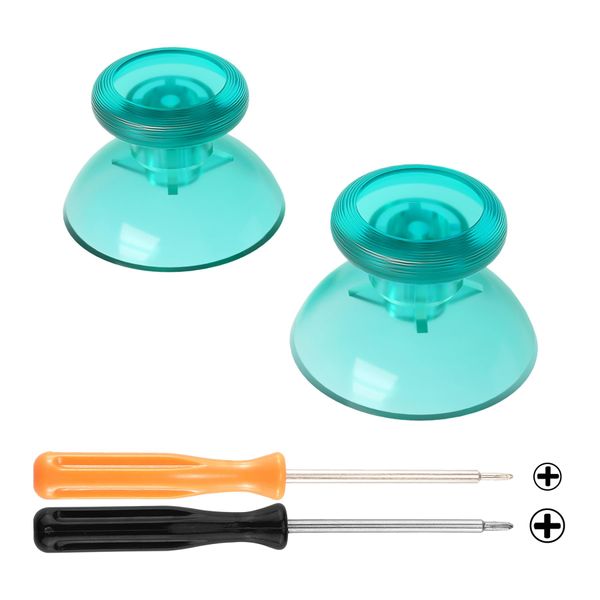 eXtremeRate Emerald Green Replacement 3D Joystick Thumbsticks, Analog Thumb Sticks with Cross Screwdriver for Nintendo Switch Pro Controller - Controller Without