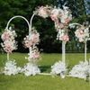 3pcs Elegant White Metal Arch Backdrop Stand Arched Frame Wedding Ceremony Decor